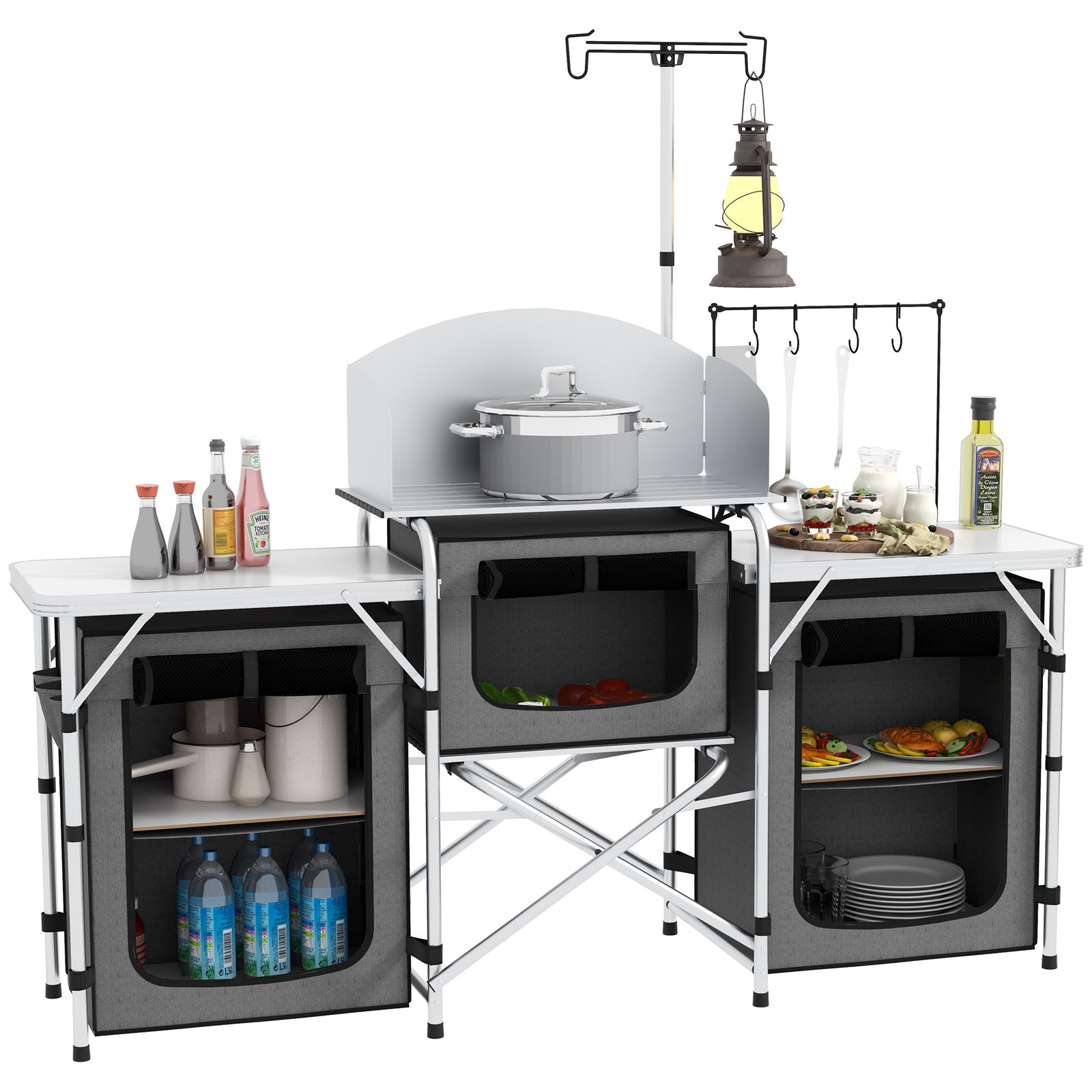 Multi-Storage Portable Camping Kitchen, with Carry Bag