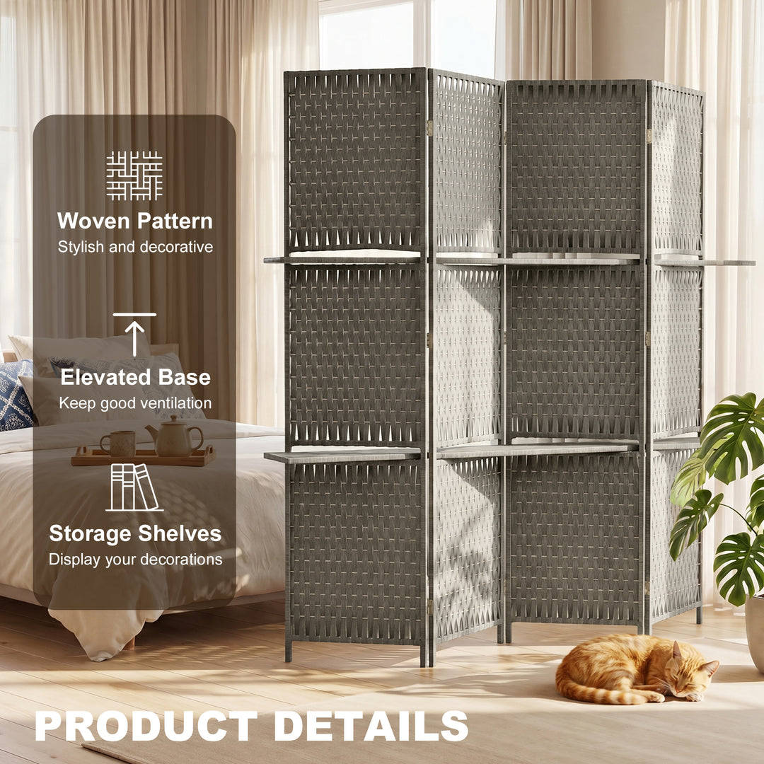 Wave Fibre Freestanding Folding Privacy Screen Panels, Room Divider, G