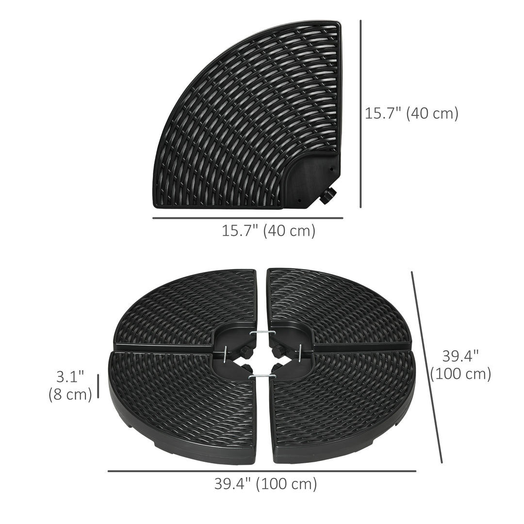 52kg Four-Piece Fillable Cantilever Parasol Weight Set