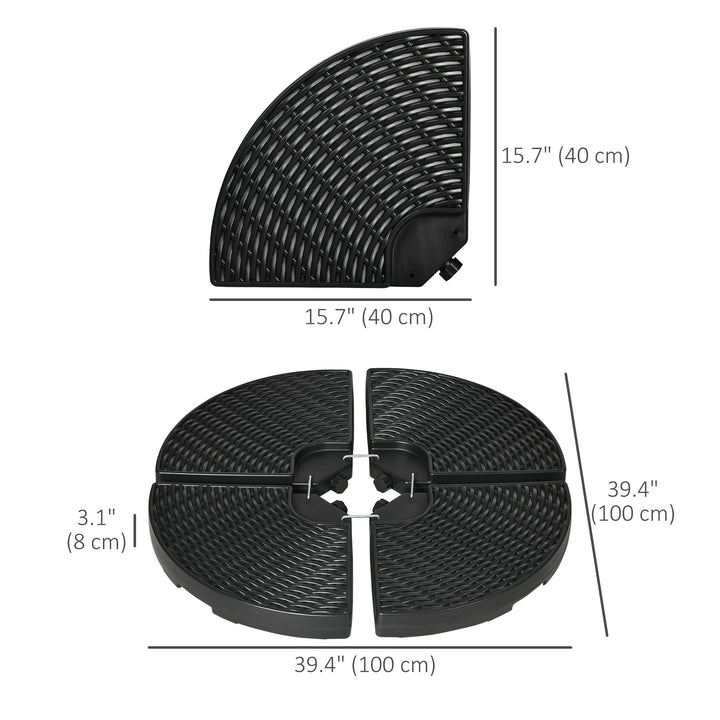 52kg Four-Piece Fillable Cantilever Parasol Weight Set