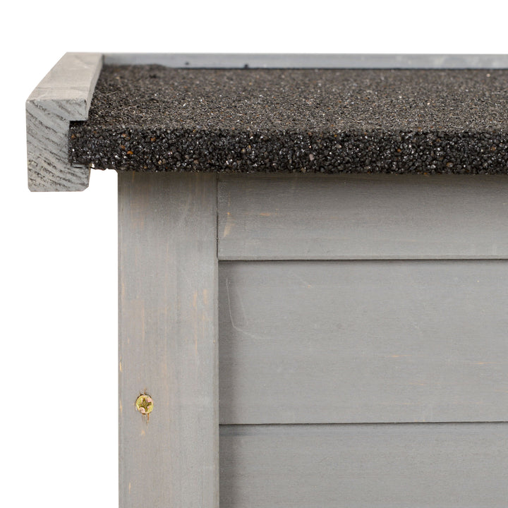 MCL Garden Shed Wooden Garden Storage Shed 2 Door Unit Solid Fir Wood Garage Tool Organisation Cabinet, 87L x 46.5W x 96.5Hcm, Grey