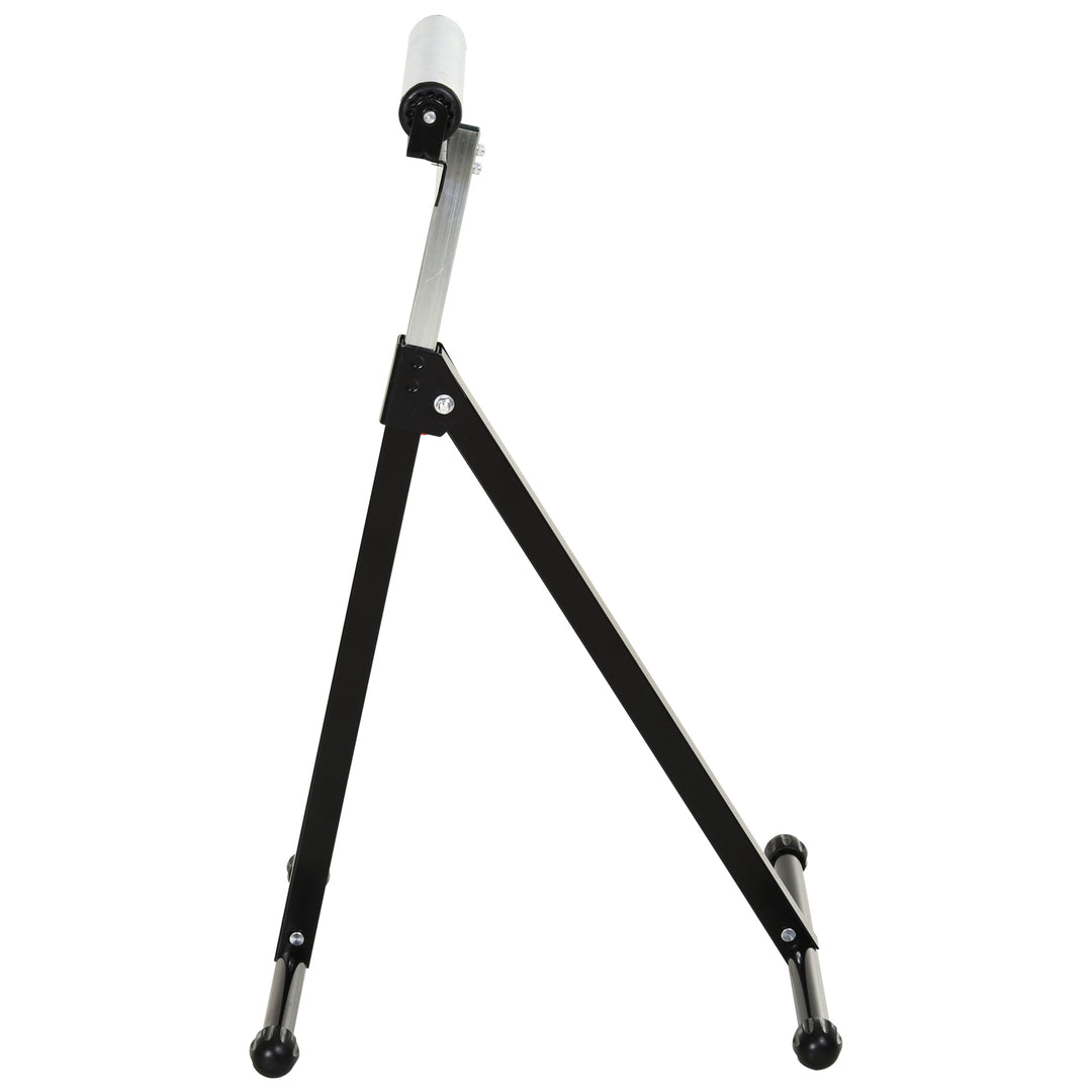 Set of 2 Folding Roller Stand, Material Support Pedestal with Ball Bearing Roller Height Adjustable Portable, Metal Construction, Black