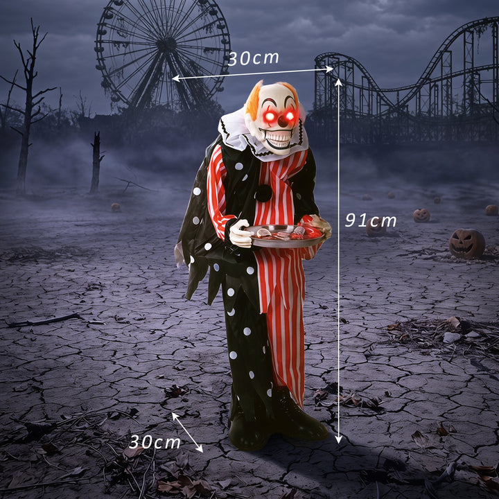 Animated Clown Halloween Decoration, Scary Halloween Animatronics Deco