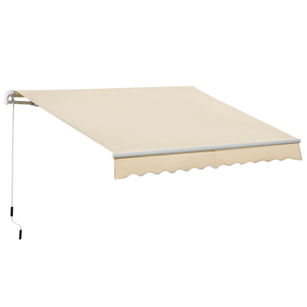 3.5M x 2.5M Manual Awning Canopy Retractable Sun Shade Shelter for Garden Patio