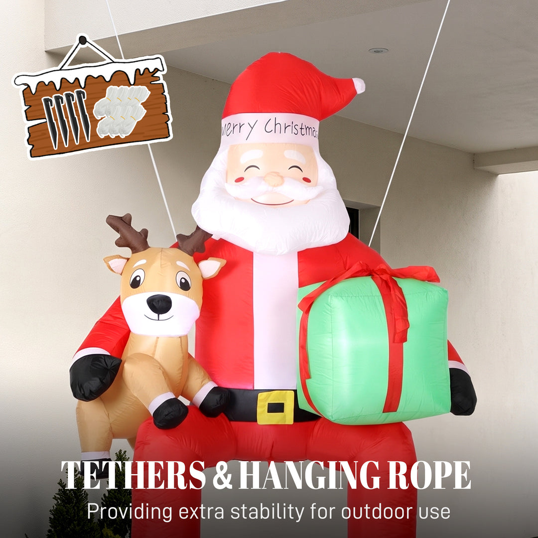 9.3ft Giant Christmas Inflatable Hanging Santa Claus Sitting with - view 6