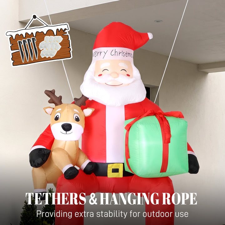 9.3ft Giant Christmas Inflatable Hanging Santa Claus Sitting with - view 6