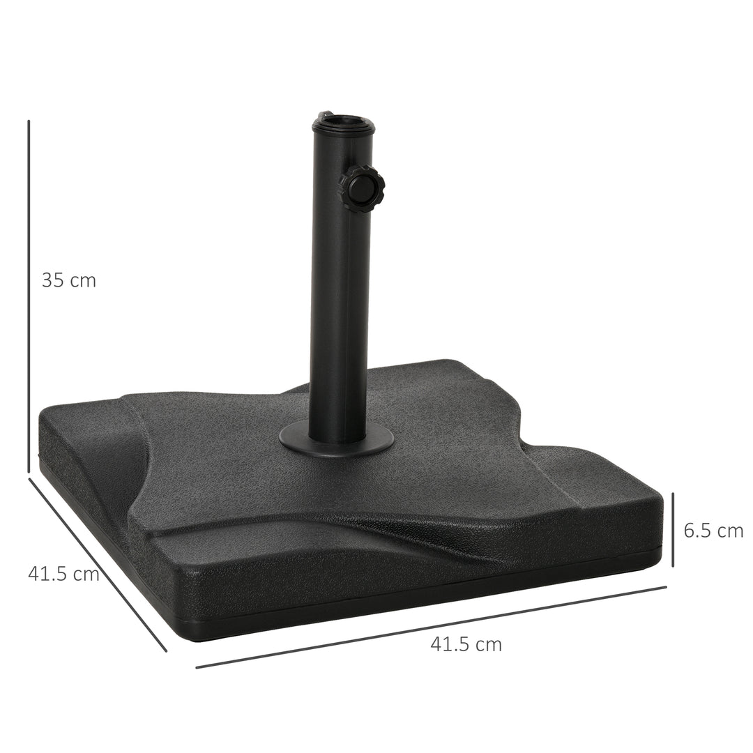 Outsunny Cement Parasol Base: Durable Umbrella Weight Stand, Sleek Black Design | Aosom UK