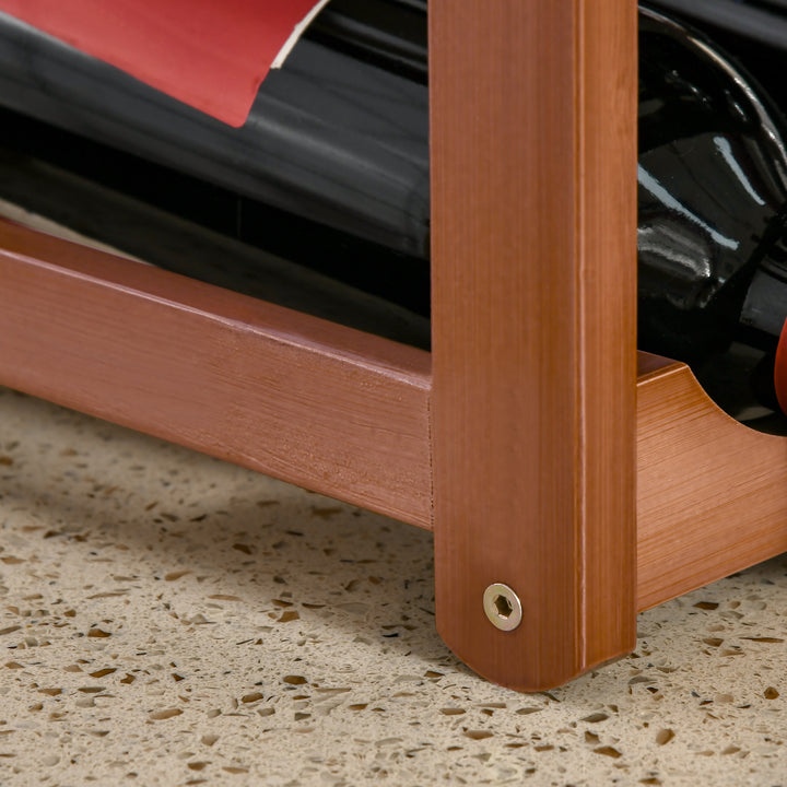 MCL Free Standing Bamboo Wine Rack with 16 Bottles Holder, 4-tier Water Bottle Organiser, Display Shelf for Countertop, Home Bar, Brown