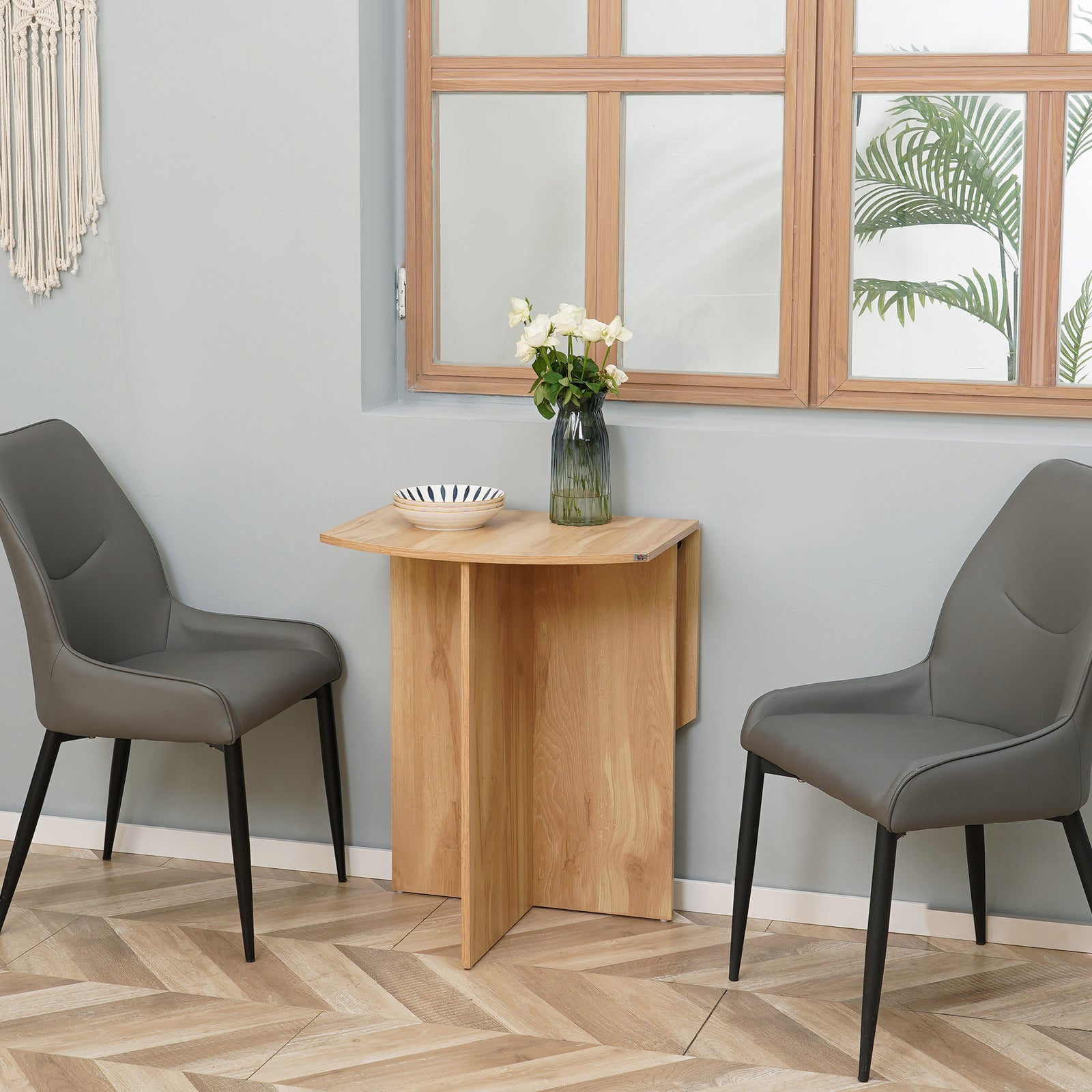 Four-Person Drop Leaf Dining Table - Wood-Effect