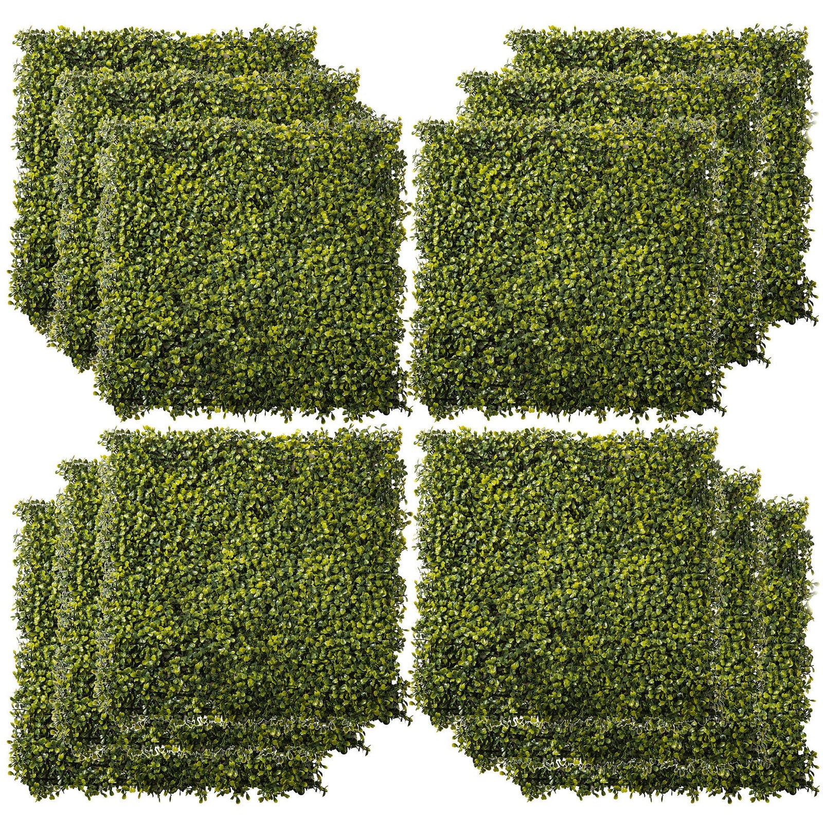 12PCS Artificial Boxwood Wall Panels 50cm x 50cm Grass Privacy Fence Screen Faux Hedge Greenery Backdrop Encrypted Milan Grass for Home Garden Backyard Balcony