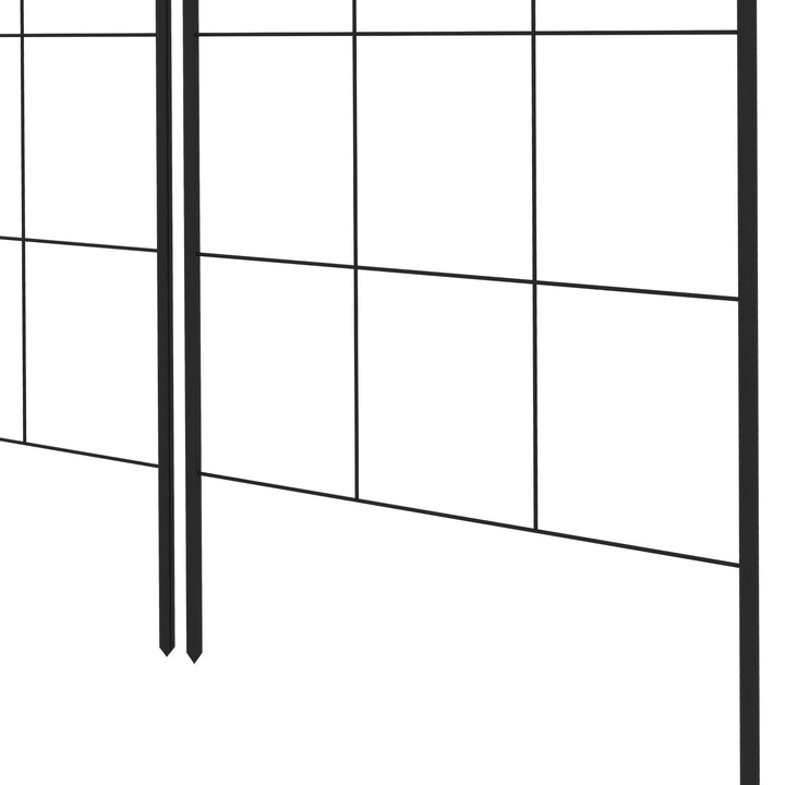Metal Trellis Set of 2, Garden Trellis for Climbing Plants Support Frames, Grid Design