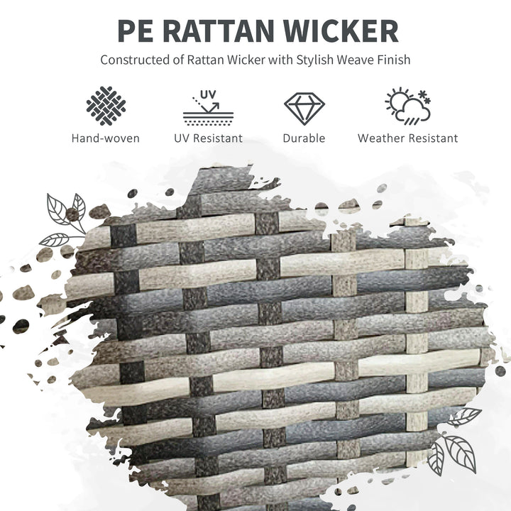 Five-Pieces Rattan Dining Set - Mixed Grey