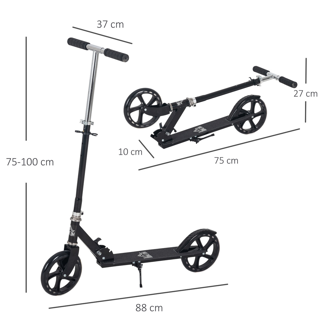 HOMCOM Foldable Kids Scooter, Adjustable Height, Rear Brake, Ride On Toy for Ages 3