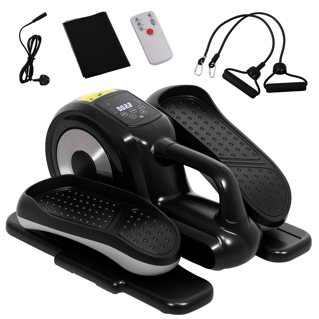Under Desk Elliptical Machine, Sit Down Pedal Exerciser with Forward and Reverse Motion, 12 Programs, LCD Monitor, Compact with Remote Control for Home Gym Office Daily Workout