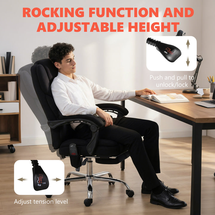 Office Chair with 6-point Vibration Massage and Heat, Fabric Desk Chai
