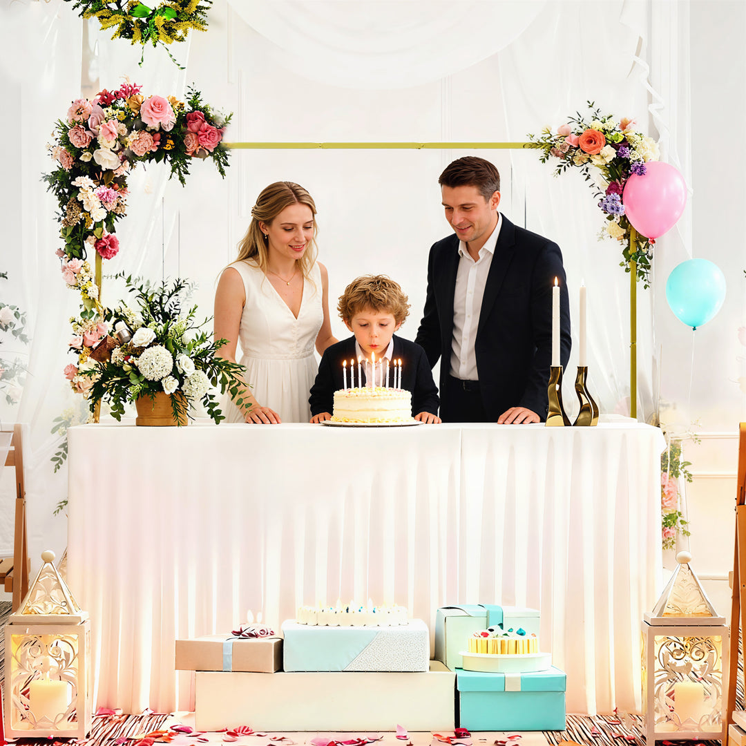Wedding Arch Backdrop Stand, Square Metal Arch Frame with U-shaped Sta