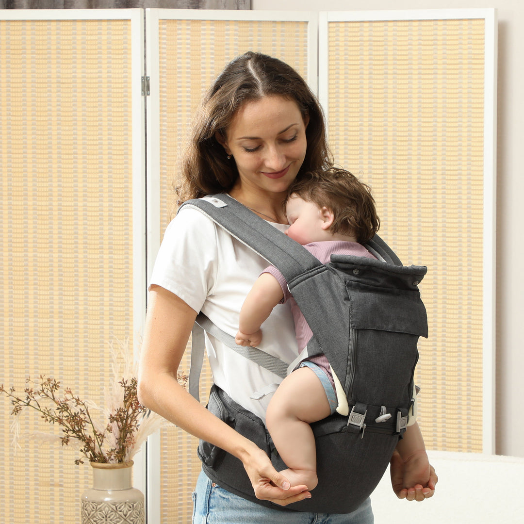 AIYAPLAY 6 in 1 Baby Carrier Newborn to Toddler with Removable Seat for 0-36 Months, Up to 15kg, Grey | Aosom UK