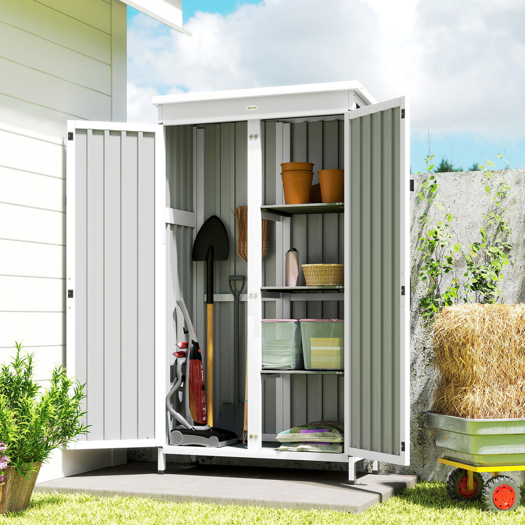 Outdoor Storage Cabinet with Removable Shelves, Garden Tool Shed with 