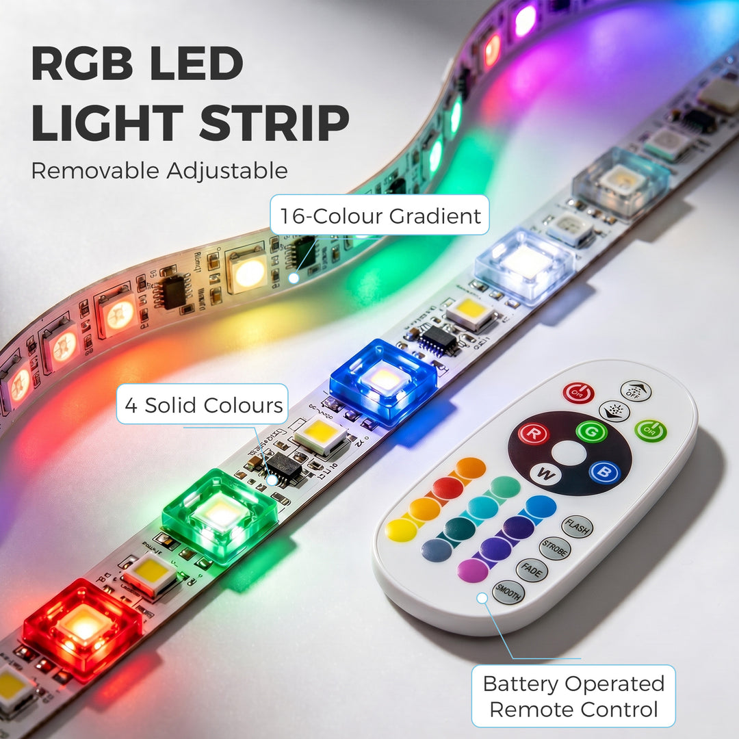 Wall Mounted TV Stand with RGB LED Lights, Floating Entertainment Cent