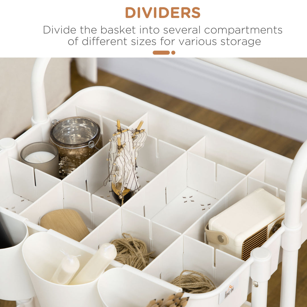 MCL Three-Tier Home Trolley, with Handle and Wheels - White