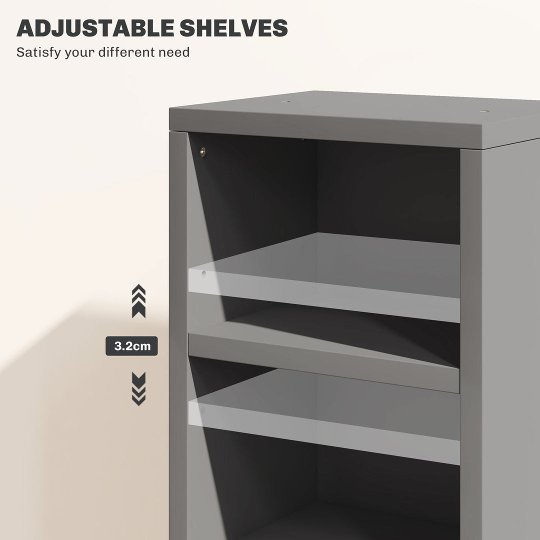 Set of 2 CD Media Display Shelf Unit Tower Rack with Adjustable Shelve