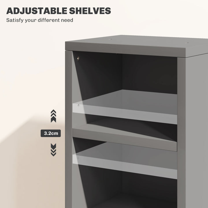 Set of 2 CD Media Display Shelf Unit Tower Rack with Adjustable Shelve