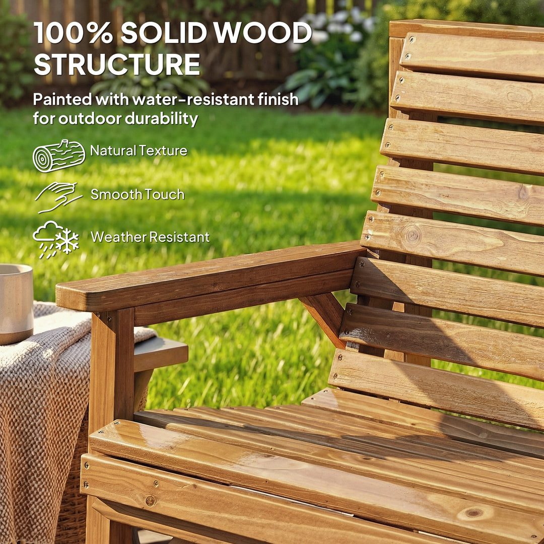 Wooden Garden Furniture Set , 1 Chair, 1 Bench and Detachable Table, N
