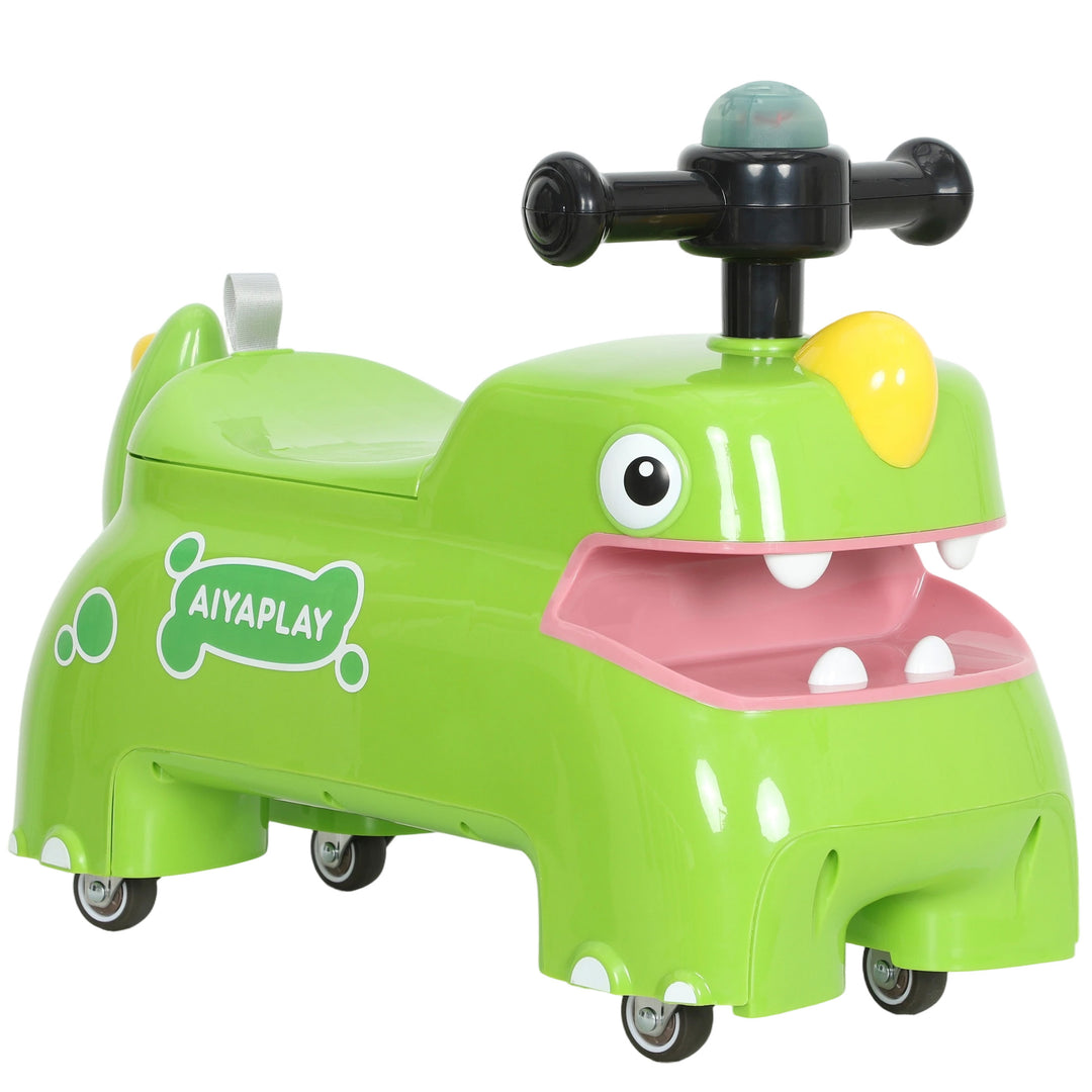 Kids Ride On Car, Dinosaur Foot to Floor Slider with Storage, Toddler Walker with Light, Sounds