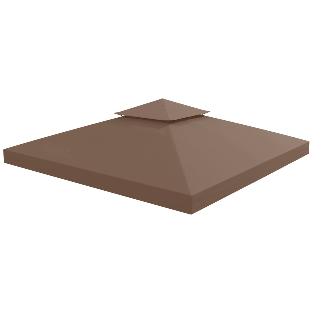3x3 m Double-Tier Canopy Top Replacement-Coffee