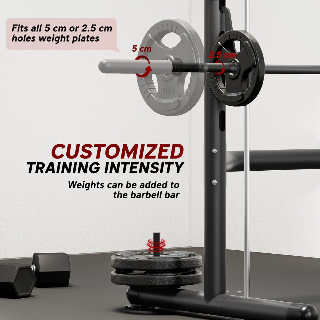 MCL Adjustable Squat Rack, with Pull Up Bar, Barbell Bar for Home Gym
