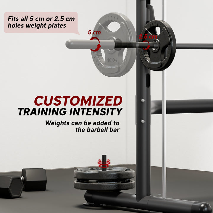 MCL Adjustable Squat Rack, with Pull Up Bar, Barbell Bar for Home Gym