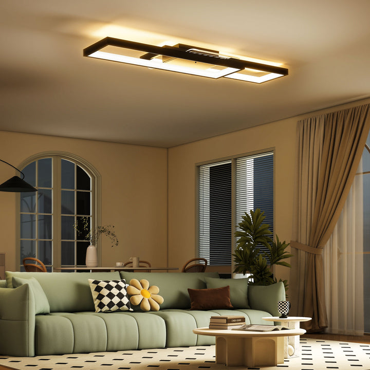 LED Ceiling Light, Modern Dimmable Ceiling Light with Wall Switch &amp; Remote Control, Flush Mount Ceiling Lamp with 3000-6000K Colour Temperatures for Living Room, Bedroom