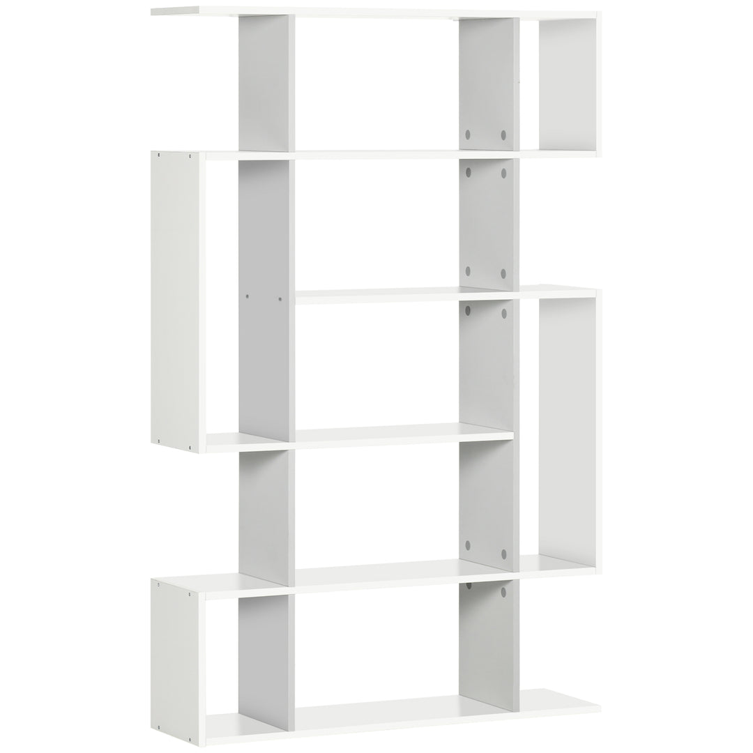 MCL 5-Tier Bookshelf, Modern Bookcase with 13 Open Shelves, Freestanding Decorative Storage Shelving for Home Office and Study, White