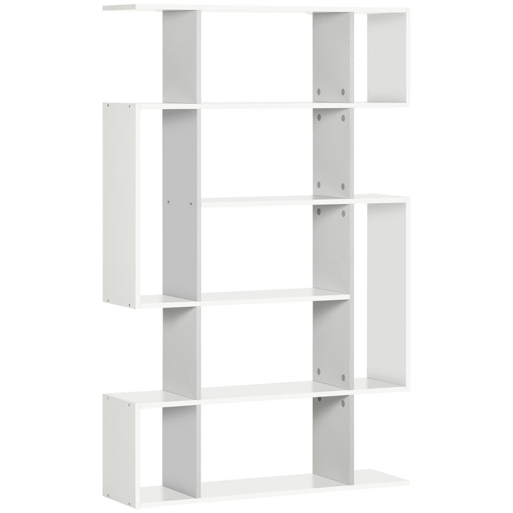 MCL 5-Tier Bookshelf, Modern Bookcase with 13 Open Shelves, Freestanding Decorative Storage Shelving for Home Office and Study, White