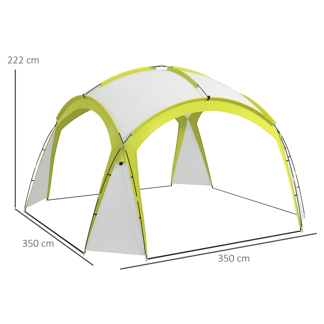 Outsunny Large Camping Gazebo 3.5x3.5M, Outdoor Dome Event Shelter, Garden Sun Shade, Patio Arc Pavilion, Green