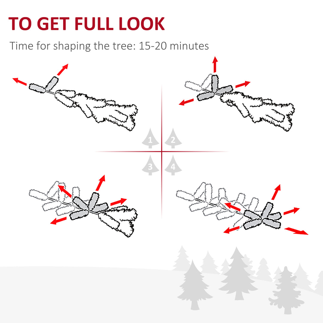 MCL 5FT Prelit Artificial Snow Flocked Christmas Tree with Warm White LED Light, Holiday Home Xmas Decoration, Green White