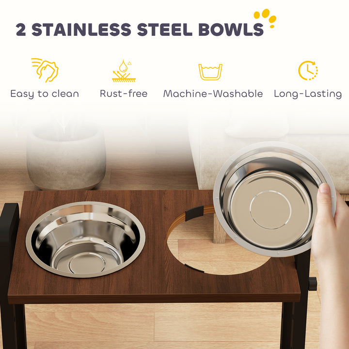 Raised Dog Bowls with Stand, 4 Heights Adjustable Pet Feeder with 3 Adjustable Angles for Small, Medium &amp; Large Breeds