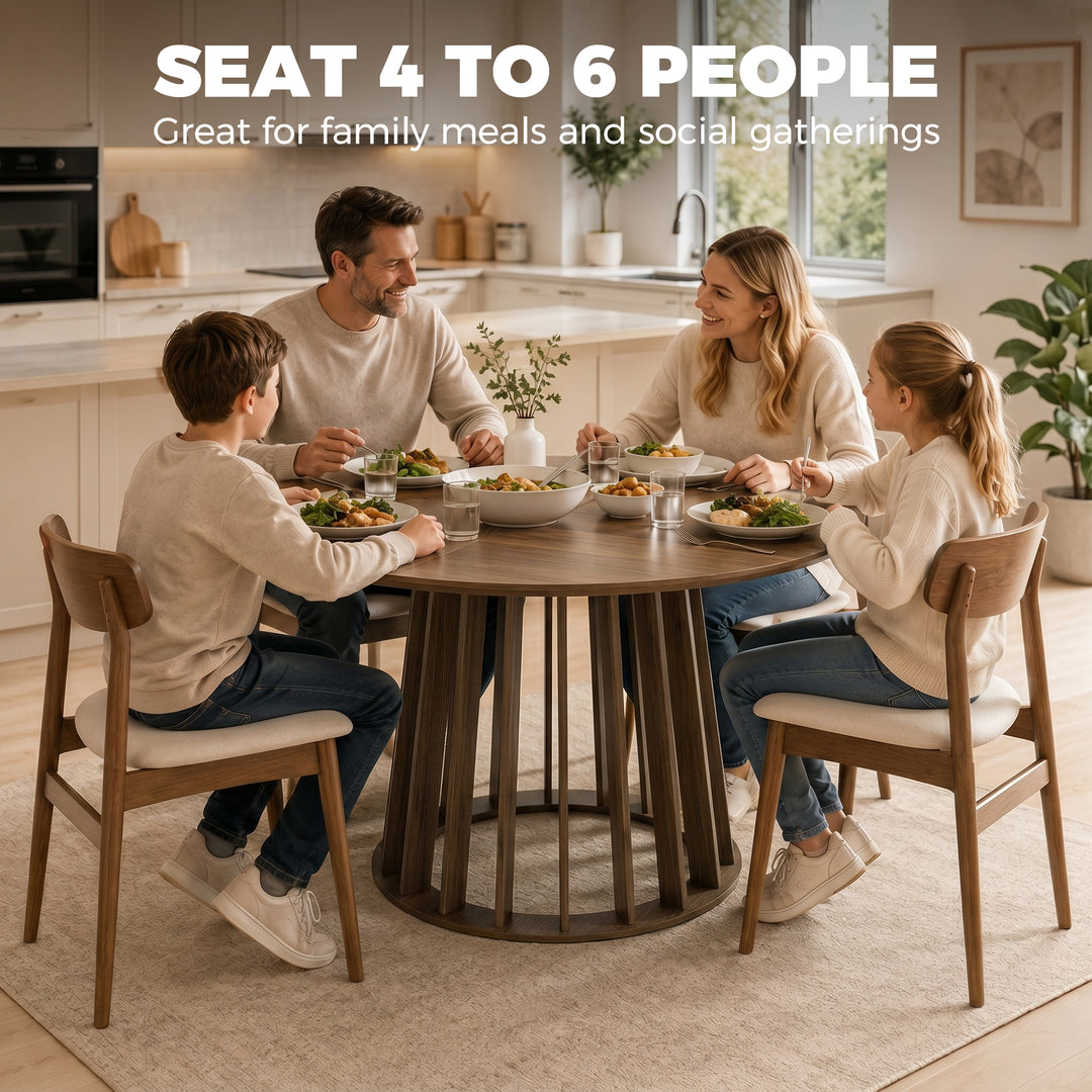 Dining Table for 4-6 People Modern Kitchen Table with Slatted Base 120
