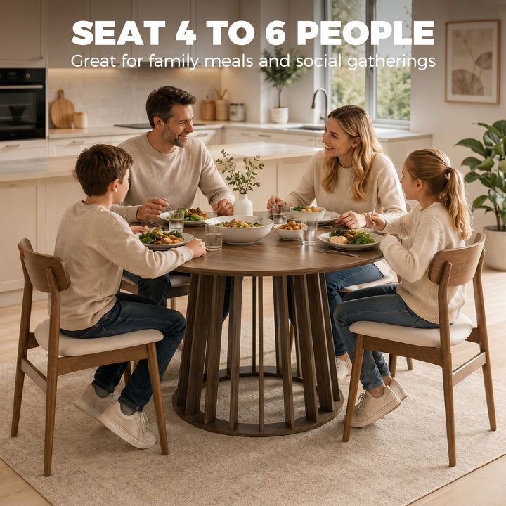 Dining Table for 4-6 People Modern Kitchen Table with Slatted Base 120
