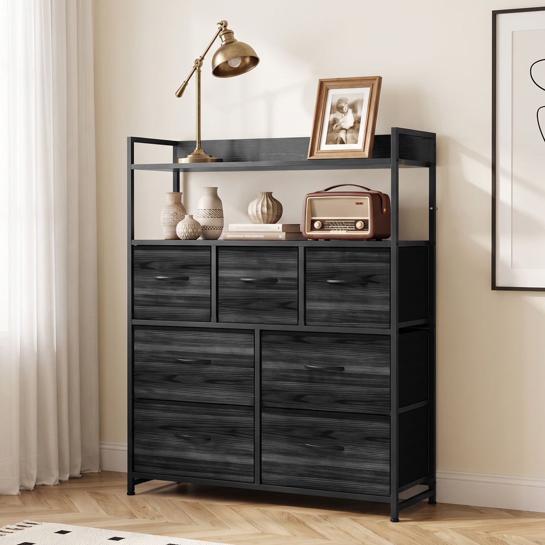 Chest of Drawers, Bedroom Fabric Dresser with 7 Drawers, Storage - view 2