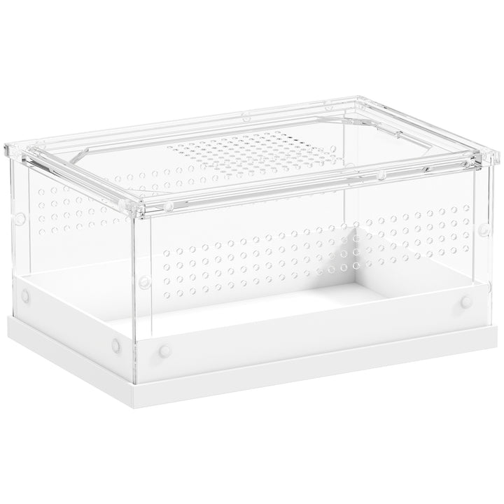 Acrylic Reptile Terrarium with Top Sliding Door, Vents, for Snake, Fro