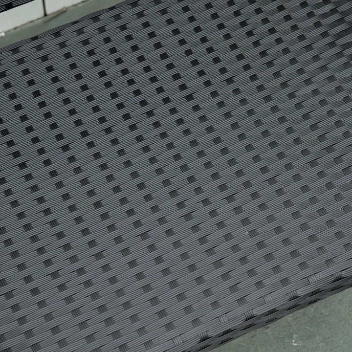 MCL 2 Seater Poly Rattan Garden Bench, All Weather Wicker Garden Loveseat, Outdoor Seating Bench with 240 Load Capacity, Backrest and Armrests for Patio, Terrace, Balcony, Black