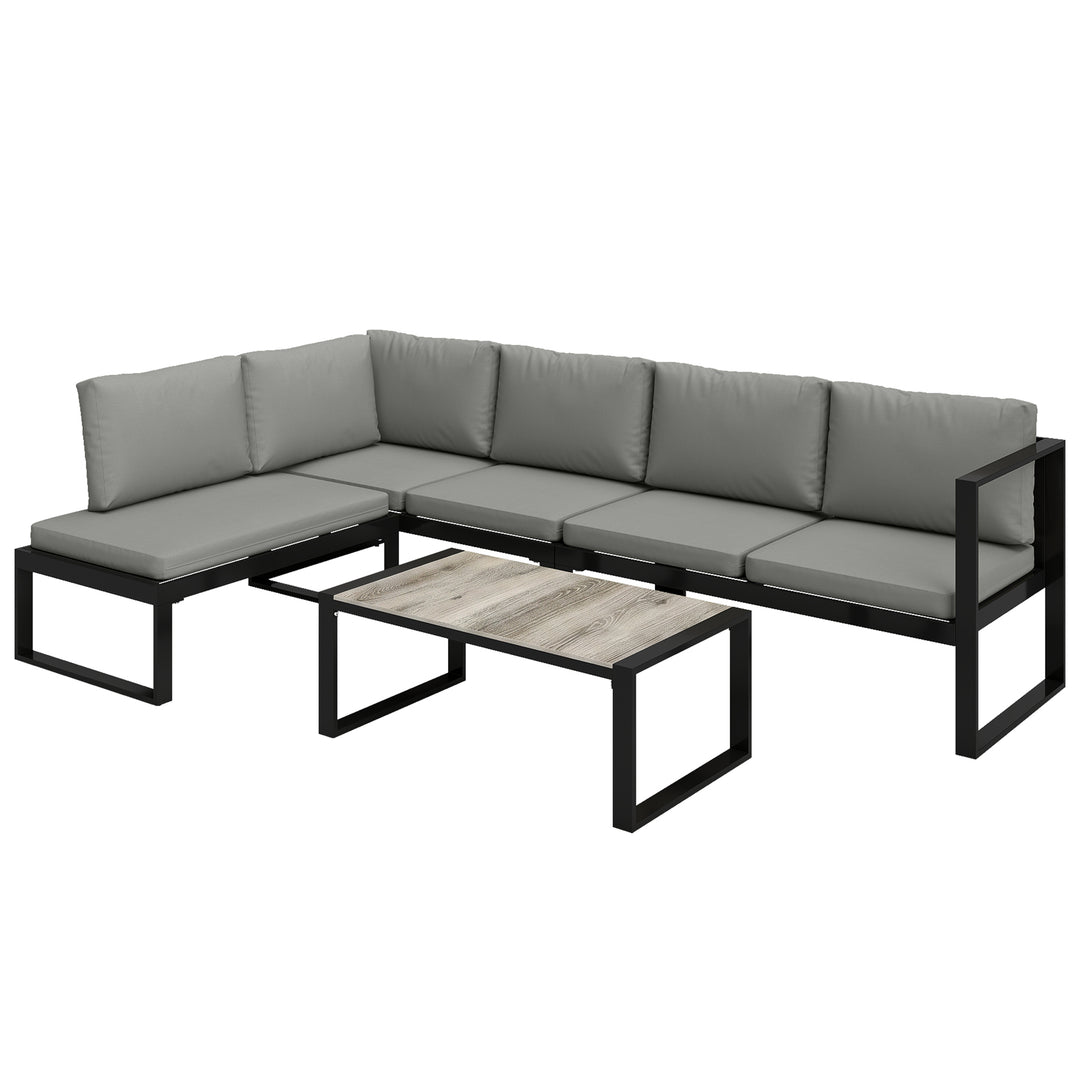 4 Piece Garden Furniture Set, Garden Sofa Set with 2 Loveseats, Armles