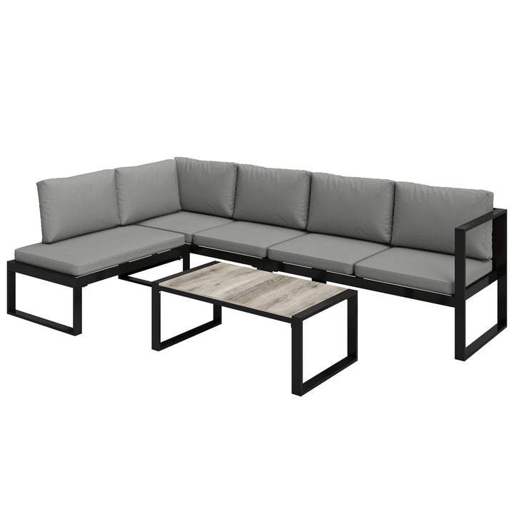 4 Piece Garden Furniture Set, Garden Sofa Set with 2 Loveseats, Armles