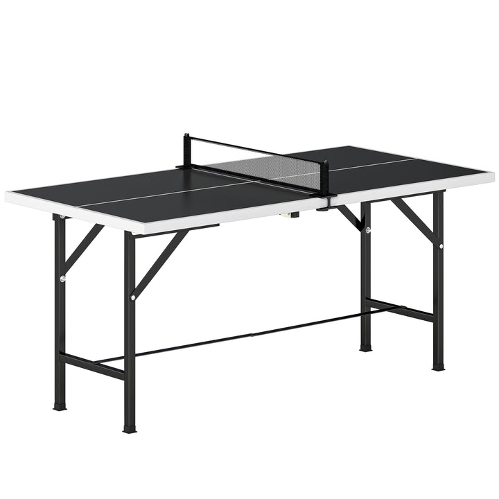 5ft Mid-Size Table Tennis Table, Ping Pong Table with Net, 2 Table Ten