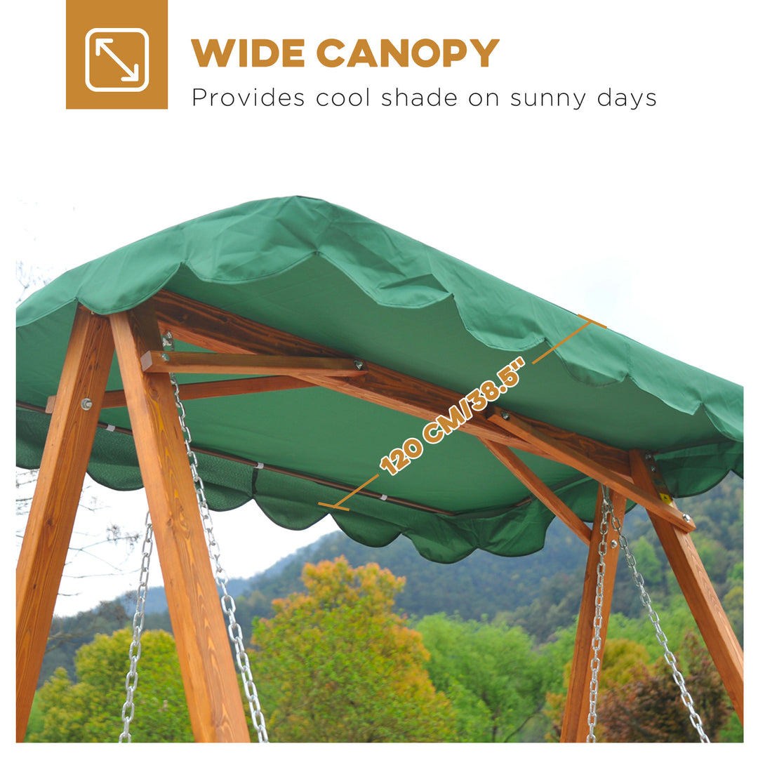 3-Seater Pinewood Swing Chair-Green