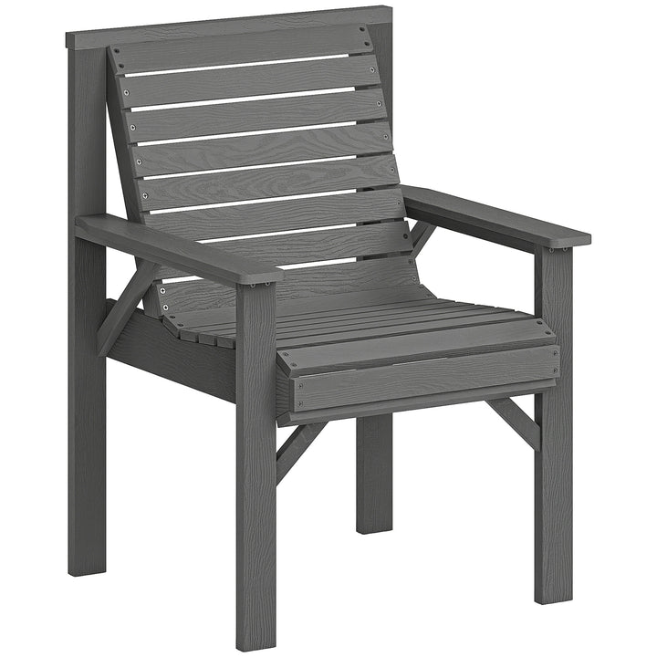 Wooden Garden Dining Chair, Outdoor Chair Garden Armchair with Curved 