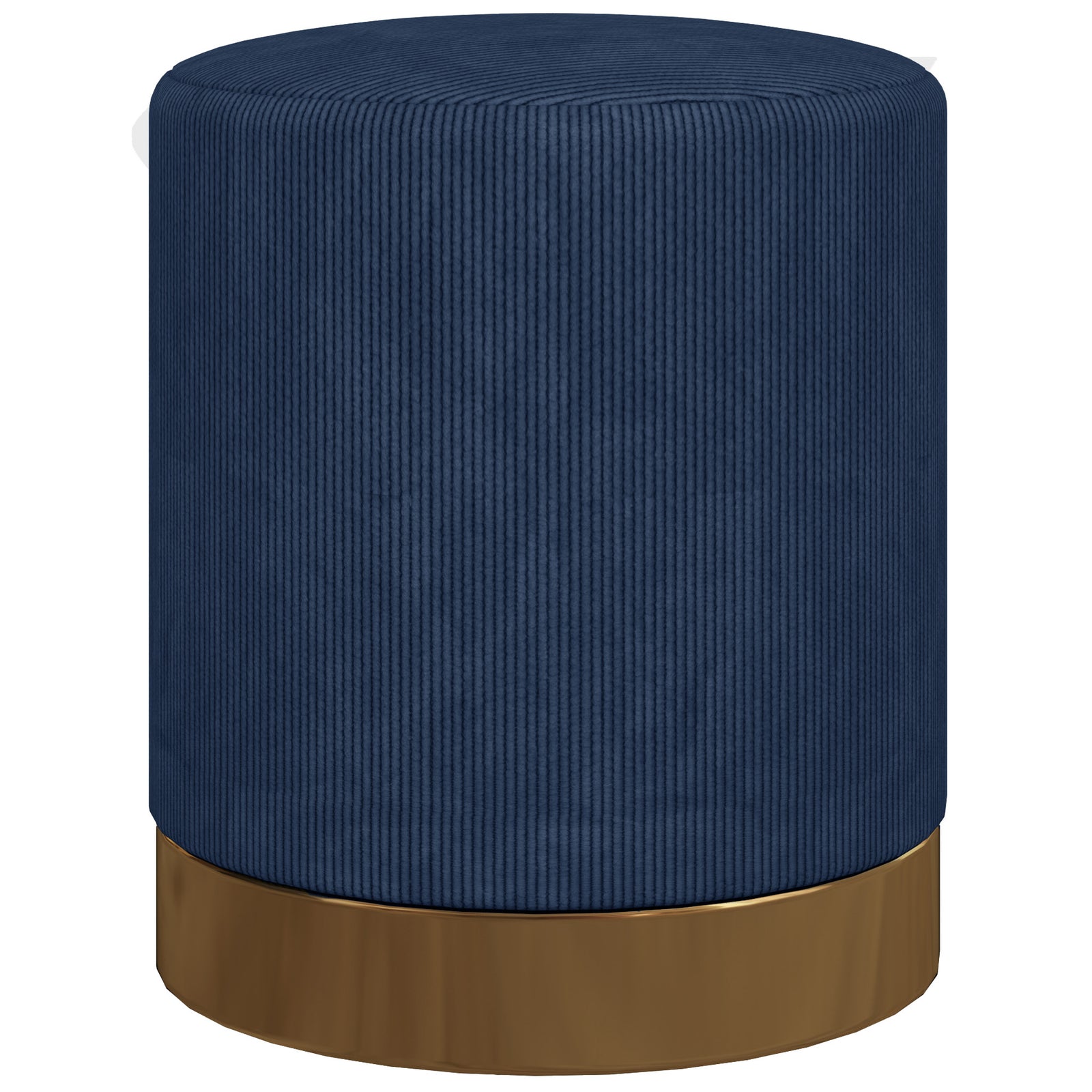Soft Padded Corduroy Footstool - Dark Blue