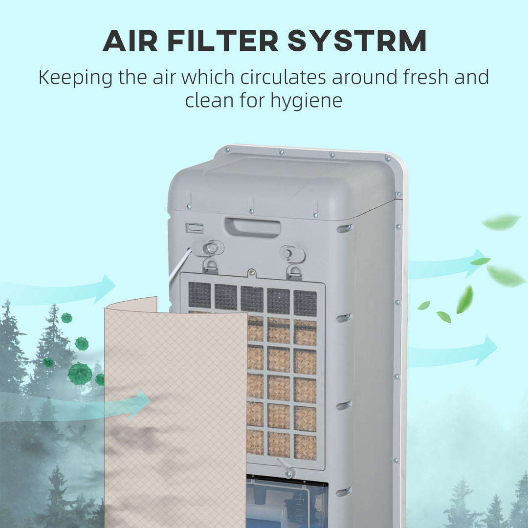 Mobile Air Cooler, 12L Tank Evaporative Ice Cooling Fan Water Conditioner Humidifier Unit with 3 Modes, 3 Speed, Remote, Timer, Oscillating for Home Bedroom
