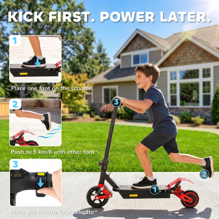Foldable Kids Electric Scooter with LCD Display, Dual Shock Absorption